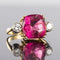 Bague 54 Bague tourmaline coussin et diamants 58 Facettes 18-154-54