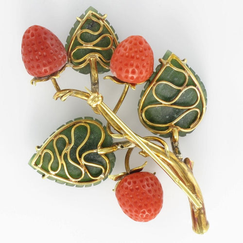 Broche Broche ancienne branche de fraisier 58 Facettes 00-073-2904123