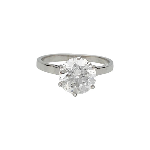 Bague 53 Solitaire diamant 2,09 carats or et platine. 58 Facettes 30489