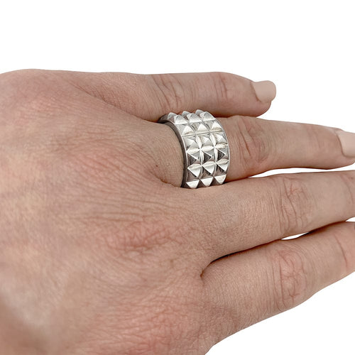 Bague 51 Bague Hermès, "Espionne", argent. 58 Facettes 30335