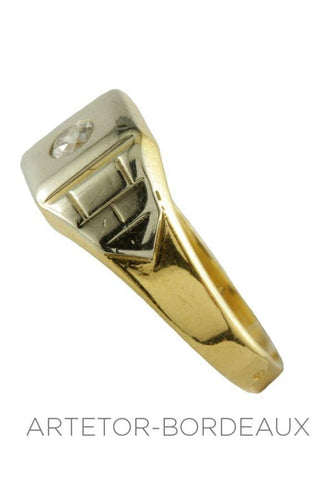 Bague Chevalière diamant 58 Facettes 3771