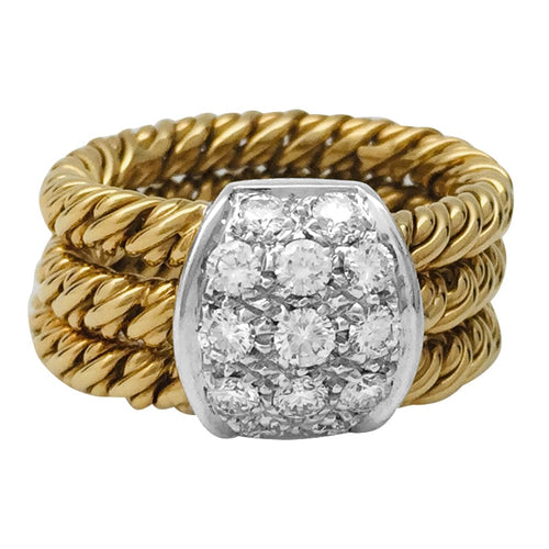 Bague 51 Bague Pomellato vintage deux ors et diamants. 58 Facettes 28997