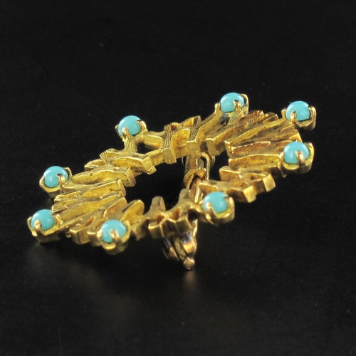 Broche Broche en or et turquoises 58 Facettes 13-266-8089013