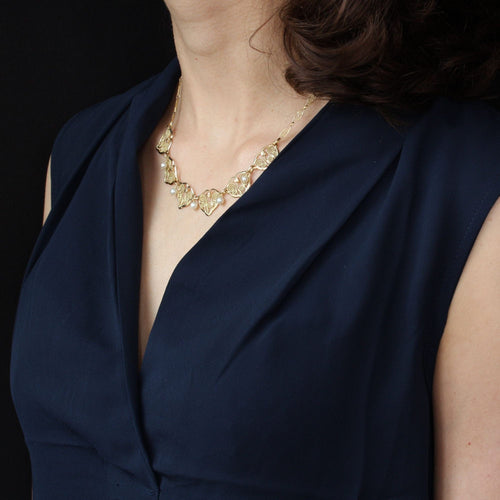Collier Collier ancien draperie en or et perles de culture 58 Facettes 21-148
