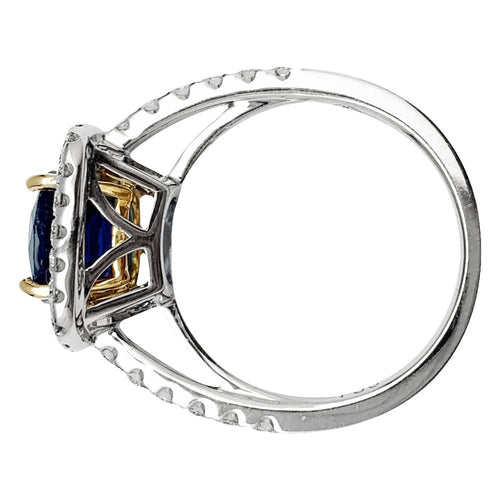 Bague 52 Bague saphir et diamants, or blanc et jaune. 58 Facettes 30351