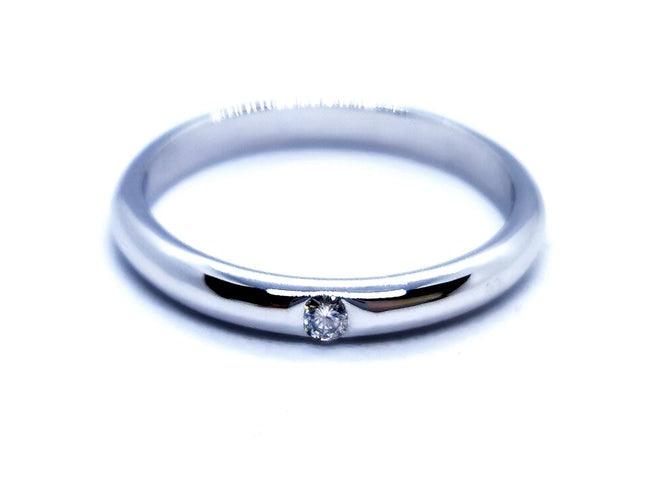 Bague 59 Bague Alliance Or blanc Diamant 58 Facettes 951151CN