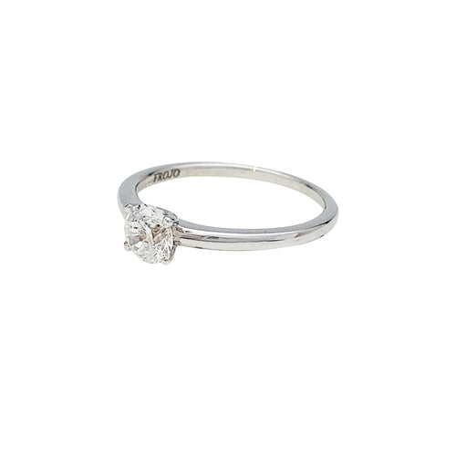 Bague 51 Solitaire or blanc, diamant 0.50 ct. 58 Facettes 30189