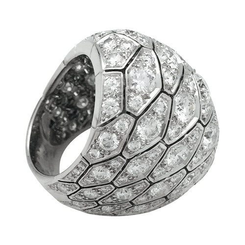 Bague 51 Bague Cartier "Serpentine" en platine et diamants. 58 Facettes 29166-1