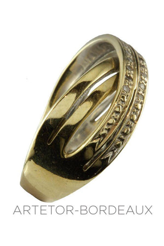 Bague 55 Jonc entrelacé diamants 58 Facettes 3891