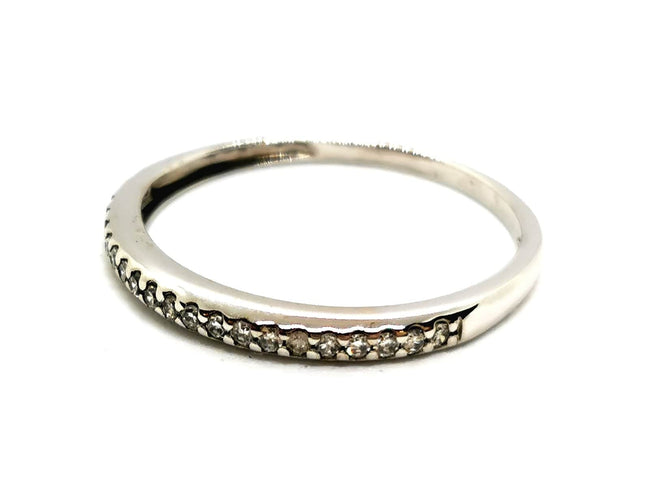 Bague 56 Bague Demie alliance Or blanc Diamant 58 Facettes 1169869CN