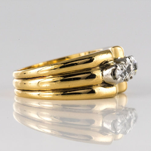 Bague 51 Bague tank or jaune 3 diamants 58 Facettes 20-153-54