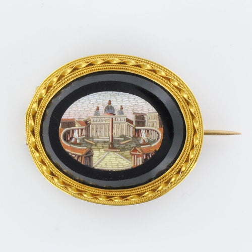 Broche Broche micromosaiques et or 58 Facettes 19-104