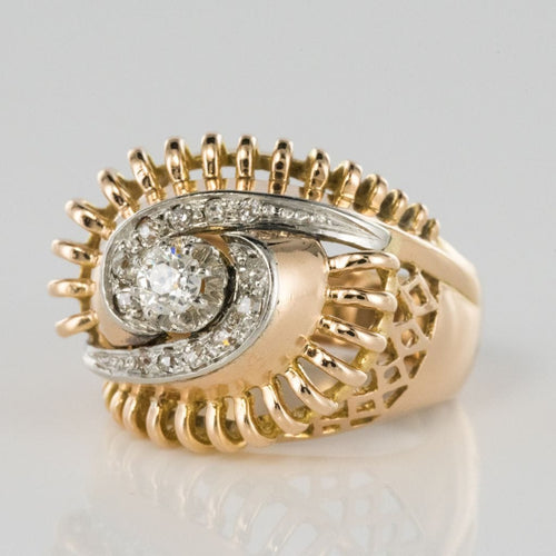 Bague 51 Bague rétro tourbillon de diamants 58 Facettes 19-084-55