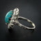 Bague 53 Bague marguerite turquoise diamants or blanc 58 Facettes 18-084-53