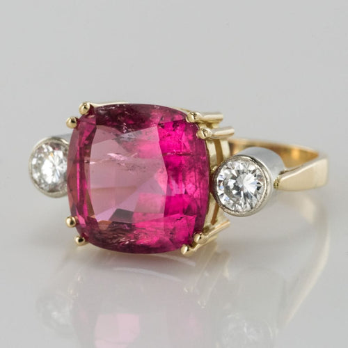 Bague 54 Bague tourmaline coussin et diamants 58 Facettes 18-154-54
