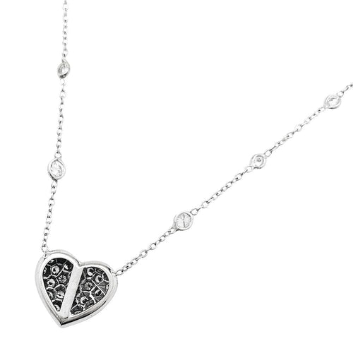 Collier Collier "Coeur" en platine et diamants. 58 Facettes 30394