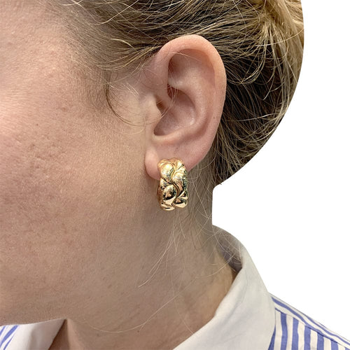 Boucles d'oreilles Créoles Chopard, modèle "Casmir", 2 ors. 58 Facettes 30032