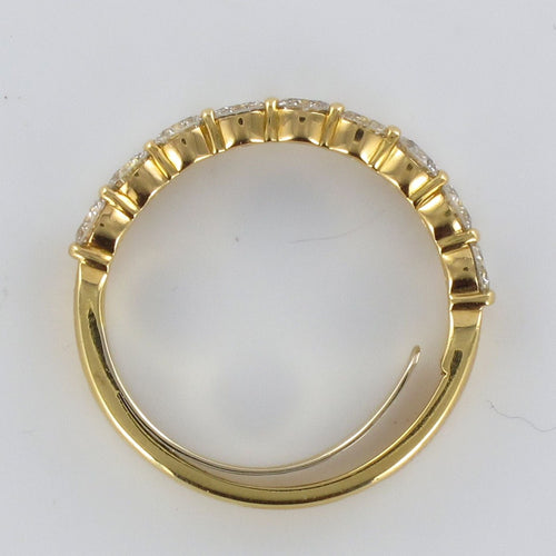 Bague 61 Demi Alliance diamants sur or jaune 58 Facettes 18-077-61