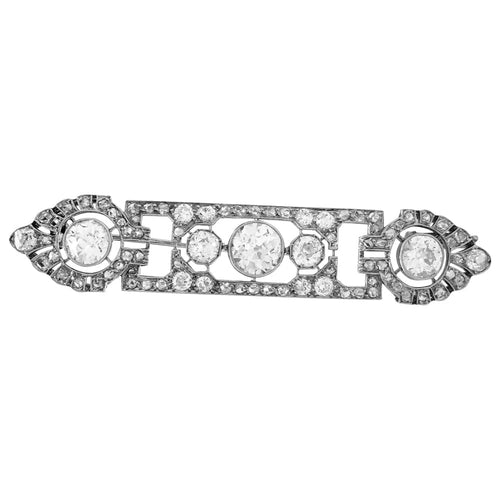 Broche Broche Mauboussin Art Déco en platine et diamants. 58 Facettes 26825