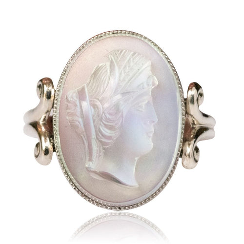 Bague 55 Bague camée sur pierre de lune ancienne 58 Facettes 19-034-55