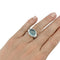 Bague 52 Bague carrée en or blanc, cabochon d'aigue-marine. 58 Facettes 30362