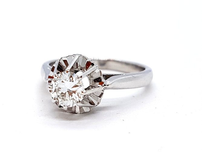 Bague 51 Bague Solitaire Or blanc Diamant 58 Facettes 05325CD