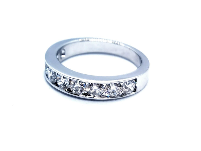 Bague 54 Bague Demie alliance Or blanc Diamant 58 Facettes 1021705CD