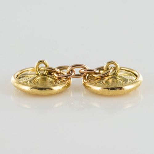 Boutons de manchette Boutons de manchettes ronds en or 58 Facettes 19-233
