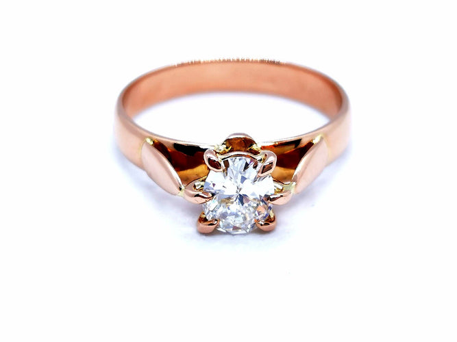 Bague 54 Bague Solitaire Or rose Diamant 58 Facettes 997149CN