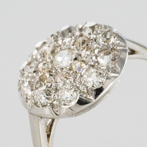 Bague 52 Bague ronde plate diamants taille ancienne 58 Facettes 19-289-55