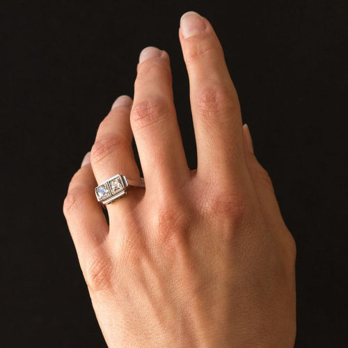 Bague 55 Bague art déco 2 diamants 58 Facettes 19-107-55