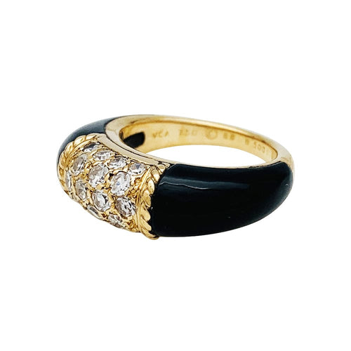 Bague 46 Bague Van Cleef et Arpels en or jaune modèle "Philippine", onyx. 58 Facettes 30227