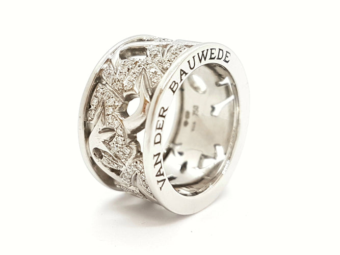 Bague 54 Van der Bauwede Bague Lierre Or blanc Diamant 58 Facettes 00044GD