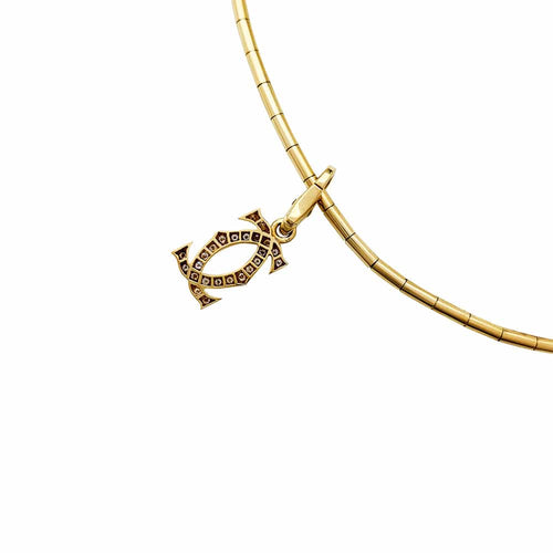 Collier Collier Cartier "Double C" en or jaune et diamants. 58 Facettes 30408