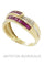Bague 57 Bague rubis calibrés et diamants 58 Facettes 13301