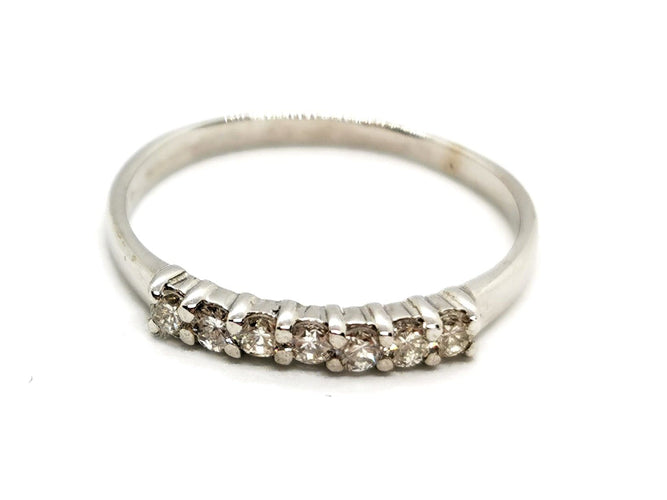 Bague 50 Bague Demie alliance Or blanc Diamant 58 Facettes 1186430CN