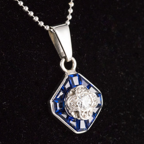 Pendentif Pendentif art déco diamants saphirs calibrés 58 Facettes 16-148