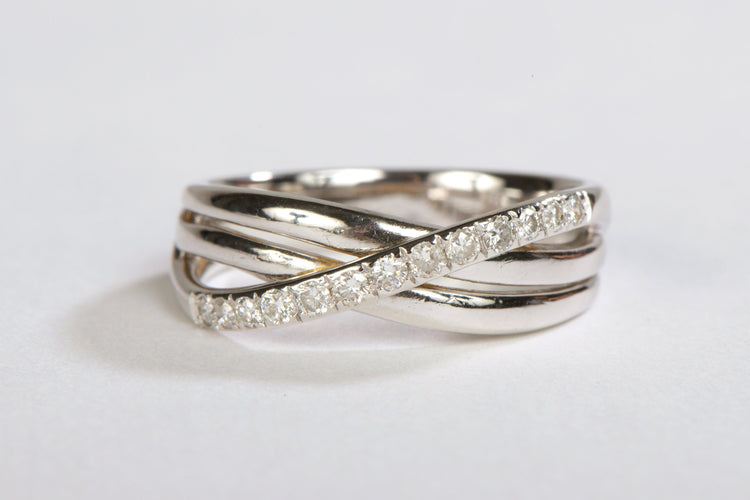 Bague 53 Bague Or blanc Diamant 58 Facettes 05626CD
