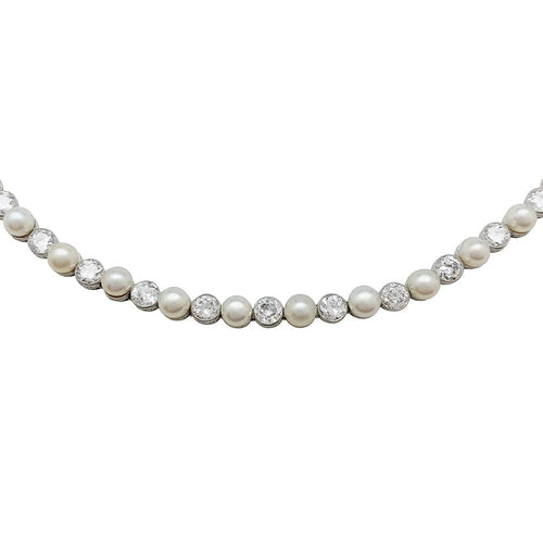 Collier Collier Van Cleef & Arpels transformable en platine, perles fines et diamants. 58 Facettes 30173