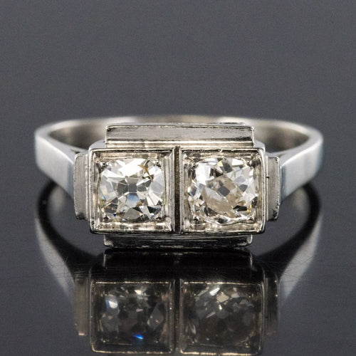 Bague 55 Bague art déco 2 diamants 58 Facettes 19-107-55