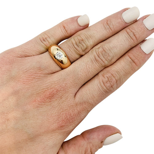 Bague 55 Bague jonc en or jaune, diamant. 58 Facettes 30238