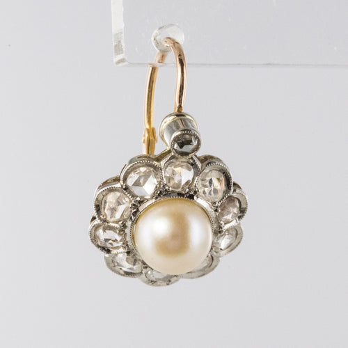 Boucles d'oreilles Boucles d'oreilles anciennes perles diamants 58 Facettes 20-194