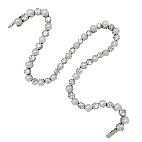 Collier Collier Van Cleef & Arpels transformable en platine, perles fines et diamants. 58 Facettes 30173