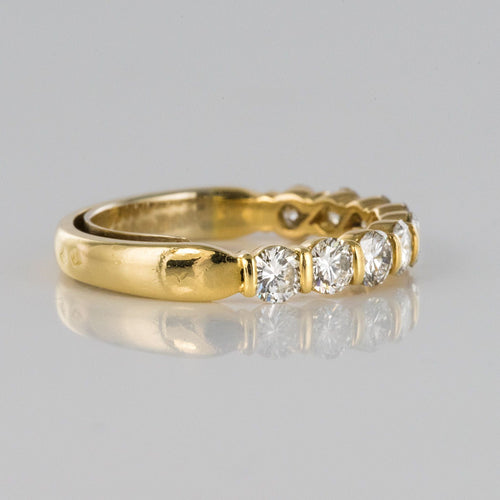 Bague 61 Demi Alliance diamants sur or jaune 58 Facettes 18-077-61