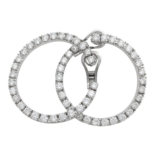 Boucles d'oreilles Boucles d'oreille Créoles en or blanc et diamants. 58 Facettes 30140