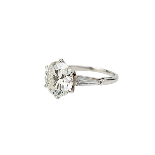 Bague 49.5 Solitaire platine, diamant 3.32 carats. 58 Facettes 30505
