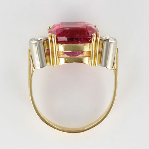 Bague 54 Bague tourmaline coussin et diamants 58 Facettes 18-154-54