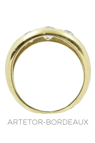 Bague Bague jonc anglais ancienne Or jaune Diamants 58 Facettes