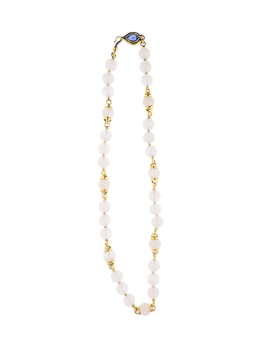 Collier Poiray - Long Collier en or jaune, boules de quartz rosette et tanzanite 58 Facettes