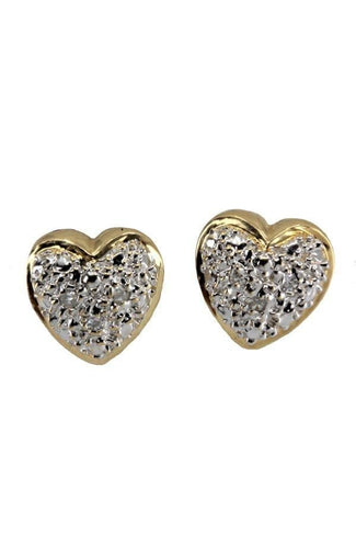 Boucles d'oreilles Puces d'oreilles coeurs diamantées 58 Facettes 36031